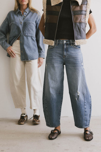 Lex Barrel Jeans in Ivory - FINAL SALE