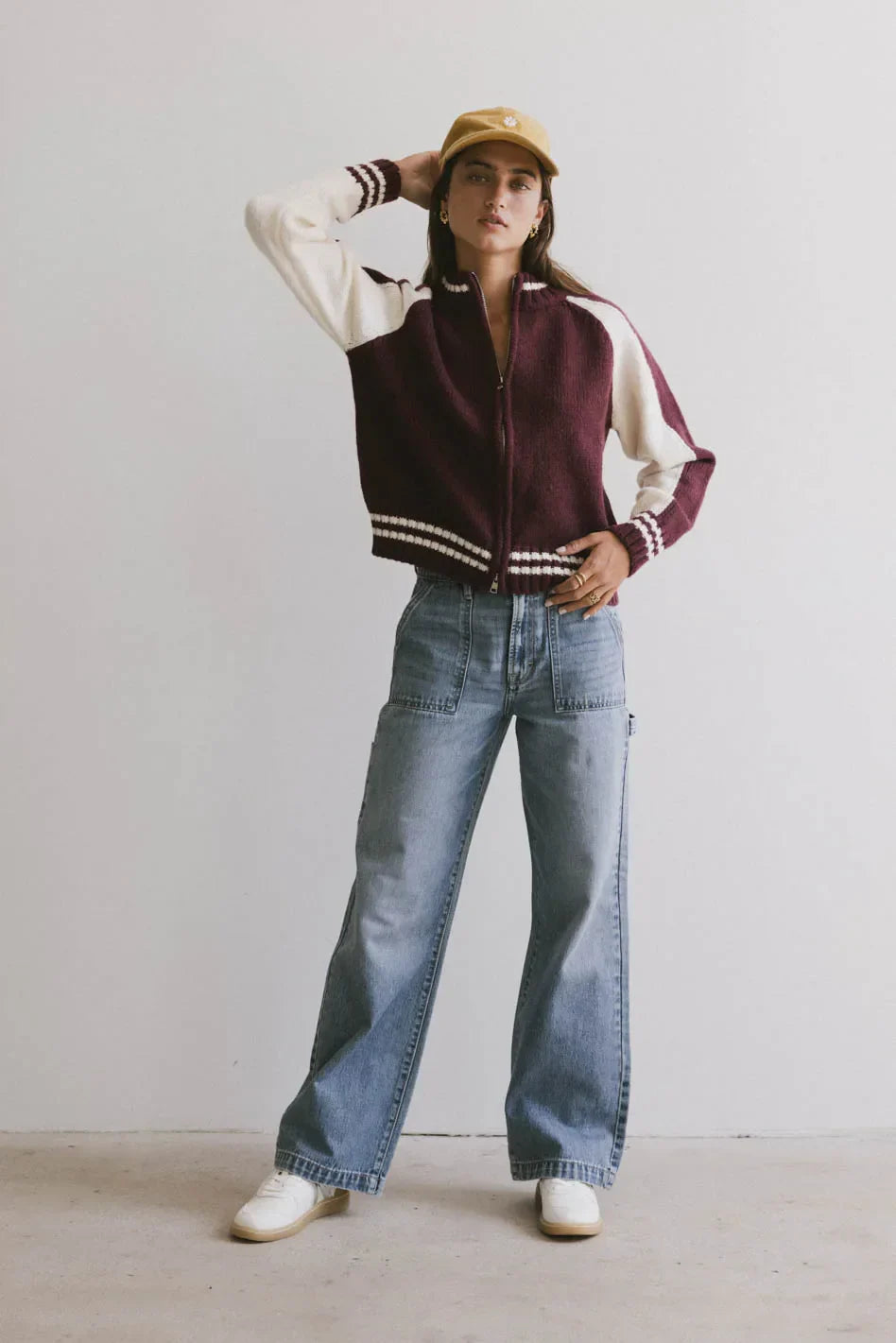 Sebastian Knit Jacket in Burgundy - FINAL SALE