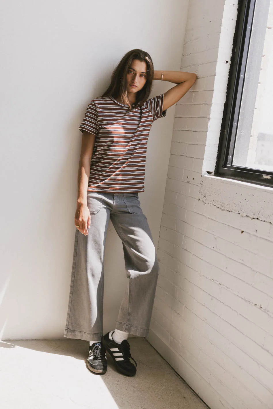 Leila Wide Leg Jeans in Grey - FINAL SALE