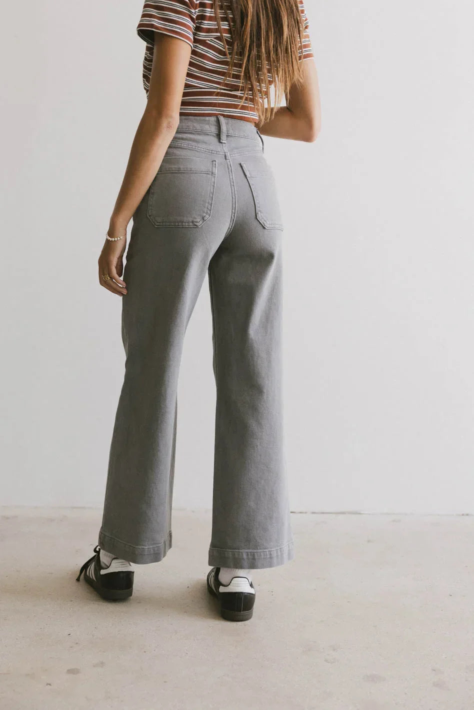 Leila Wide Leg Jeans in Grey - FINAL SALE