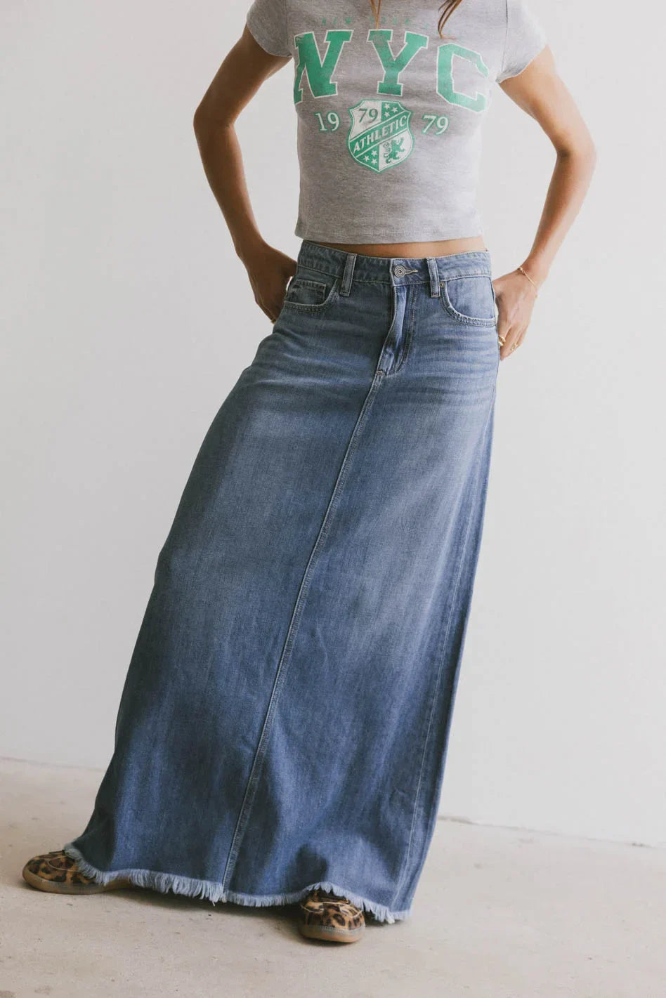 Heather Denim Maxi Skirt - FINAL SALE