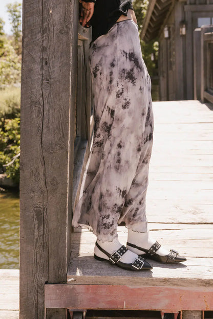 Chandler Abstract Maxi Skirt in Grey - FINAL SALE