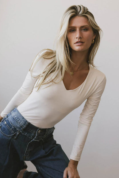 Iris Basic Top in Cream - FINAL SALE