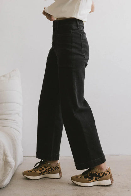Leila Wide Leg Jeans in Black