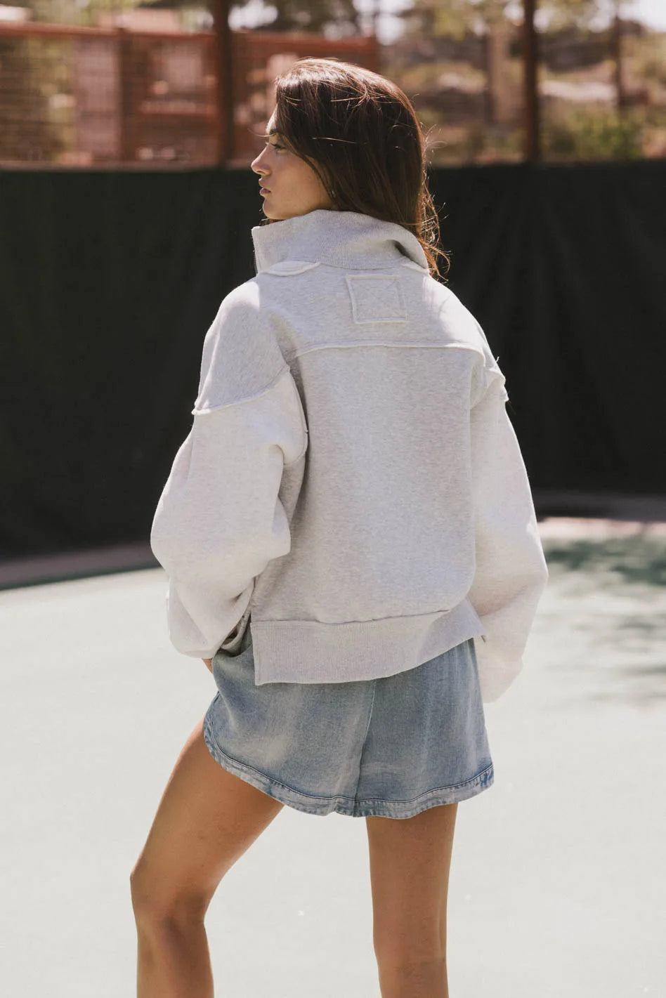 Zeya Half Zip Sweatshirt in Grey - FINAL SALE