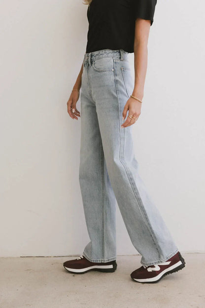 Emiliano Wide Leg Jeans in Light Wash - FINAL SALE