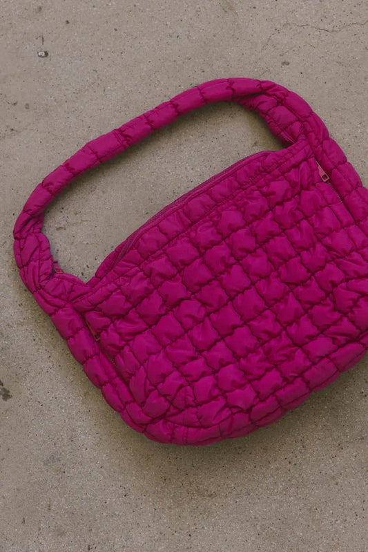 Nora Quilted Tote Bag in Fuschia - FINAL SALE