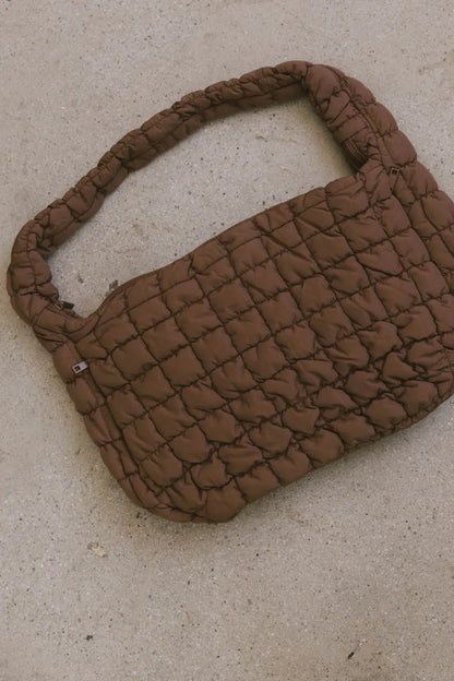 Nora Quilted Tote Bag in Brown - FINAL SALE