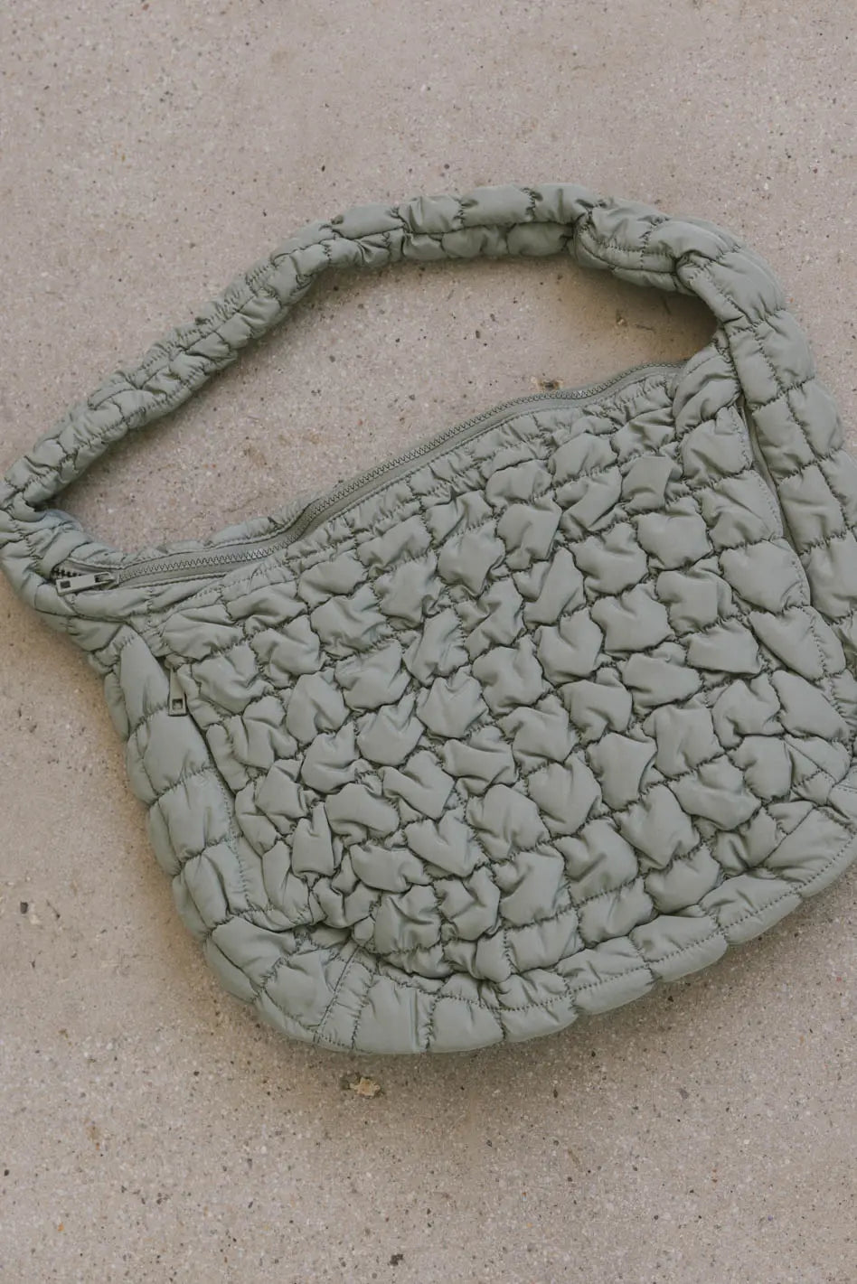 Nora Quilted Tote Bag in Sage - FINAL SALE