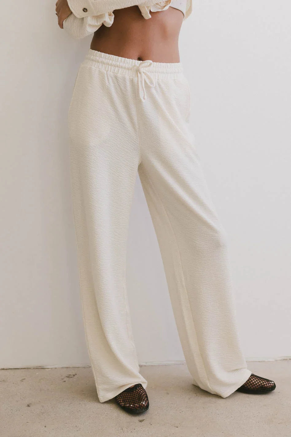 Etta Wide Leg Pants in Beige - FINAL SALE