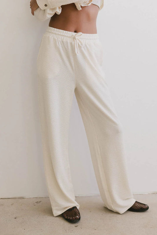 Etta Wide Leg Pants in Beige - FINAL SALE