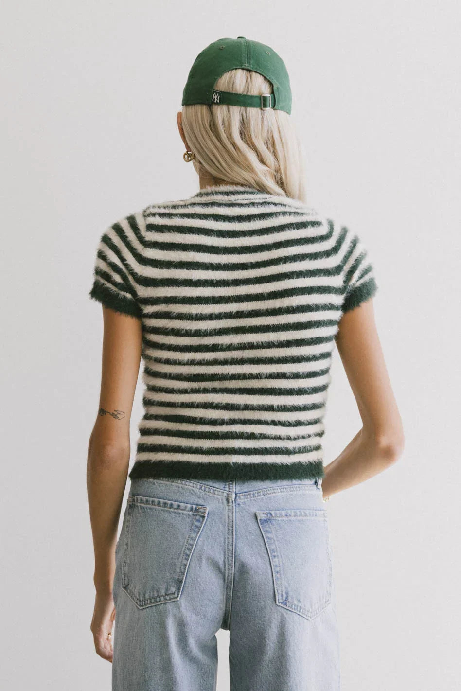 Wrenna Fuzzy Sweater Top in Hunter Green - FINAL SALE