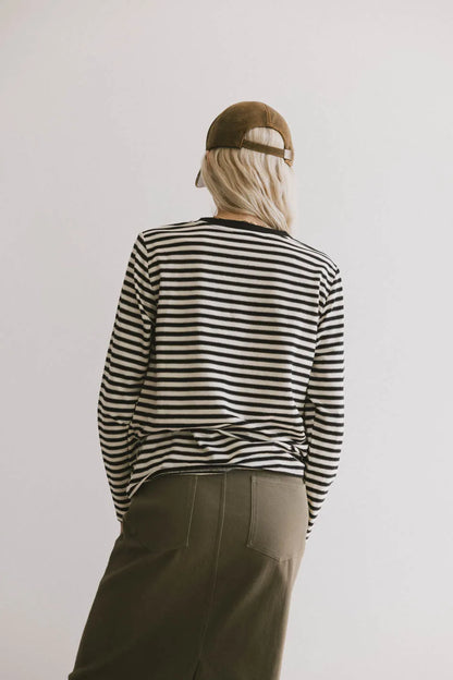 Reggie Striped Top in Black - FINAL SALE