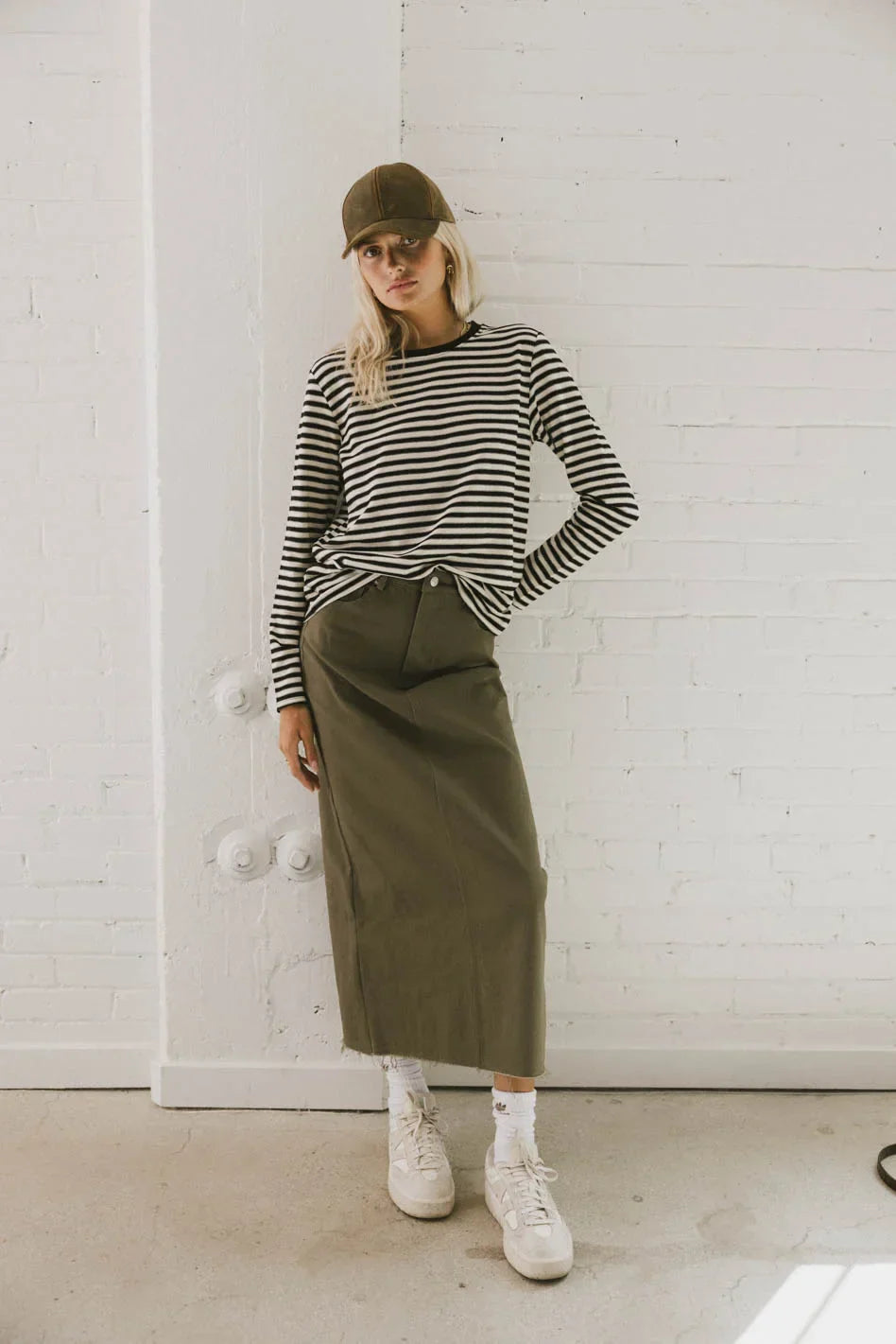 Reggie Striped Top in Black - FINAL SALE