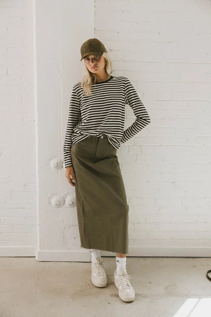 Reggie Striped Top in Black - FINAL SALE