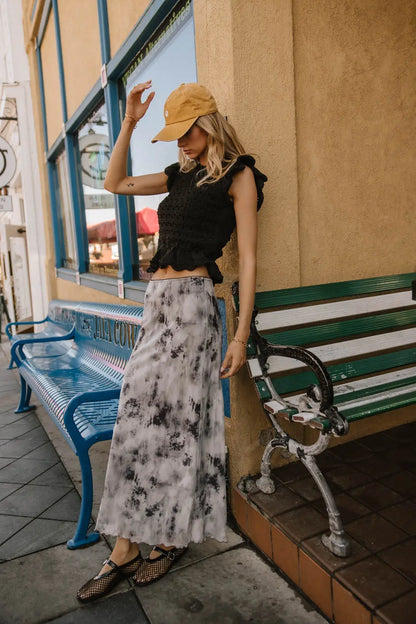 Shelly Ruffled Sweater Top in Black - FINAL SALE