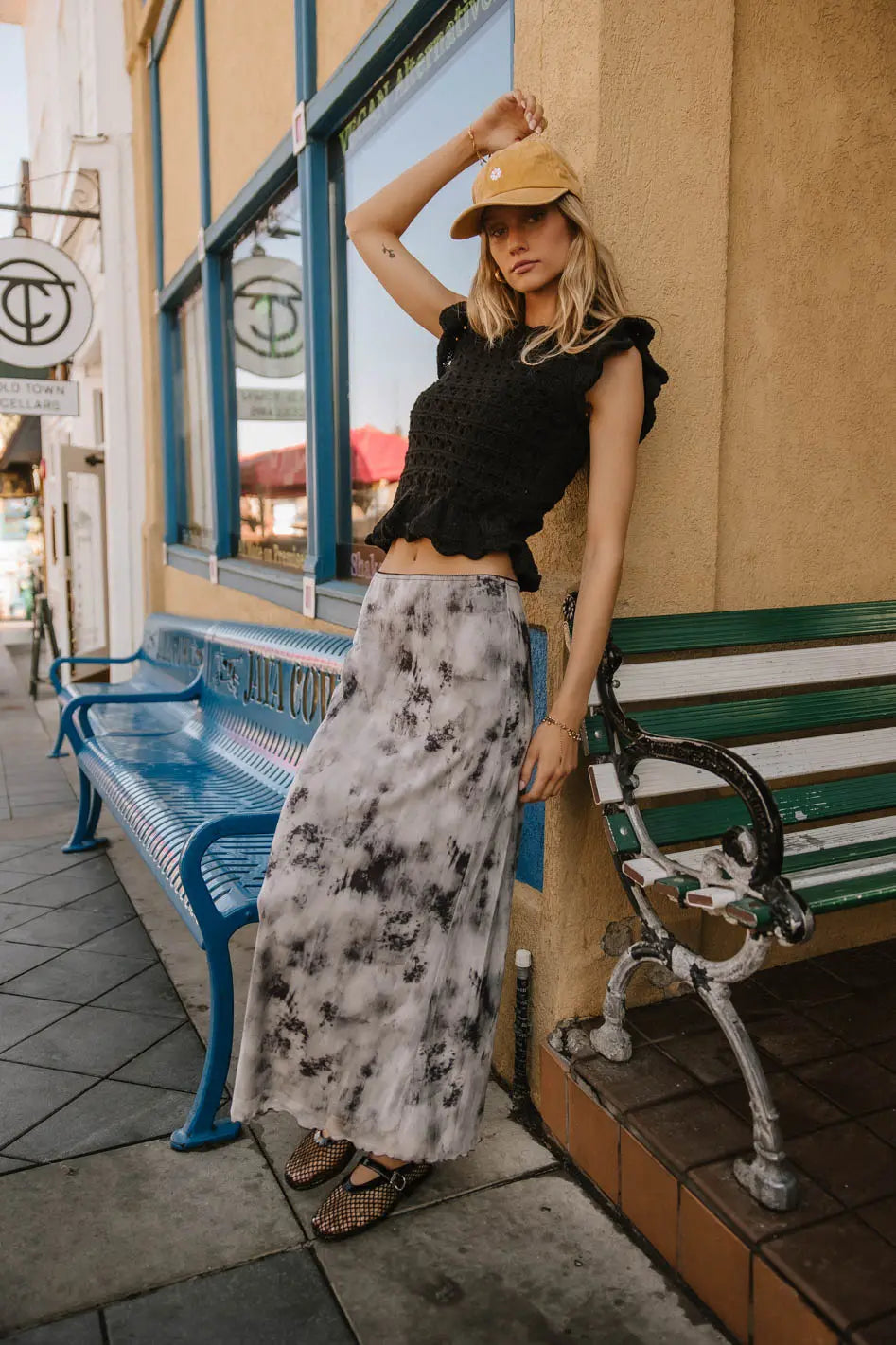 Chandler Abstract Maxi Skirt in Grey - FINAL SALE