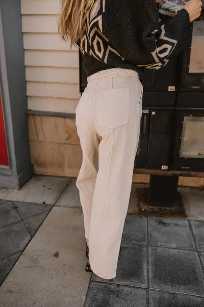 Ariella Corduroy Pants in Ivory - FINAL SALE
