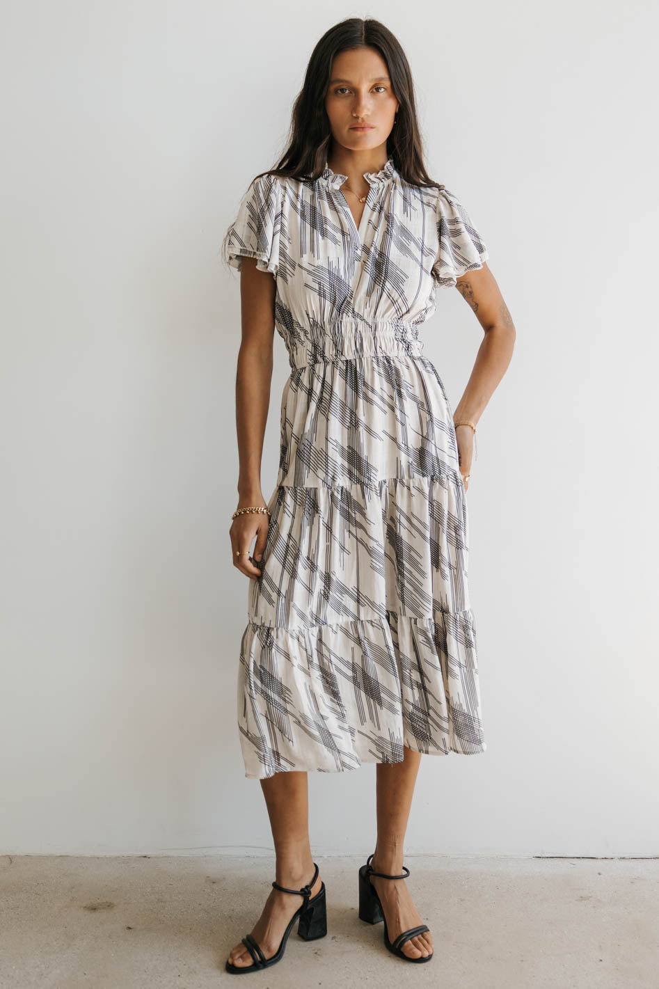 Mikaela Abstract Midi Dress - FINAL SALE