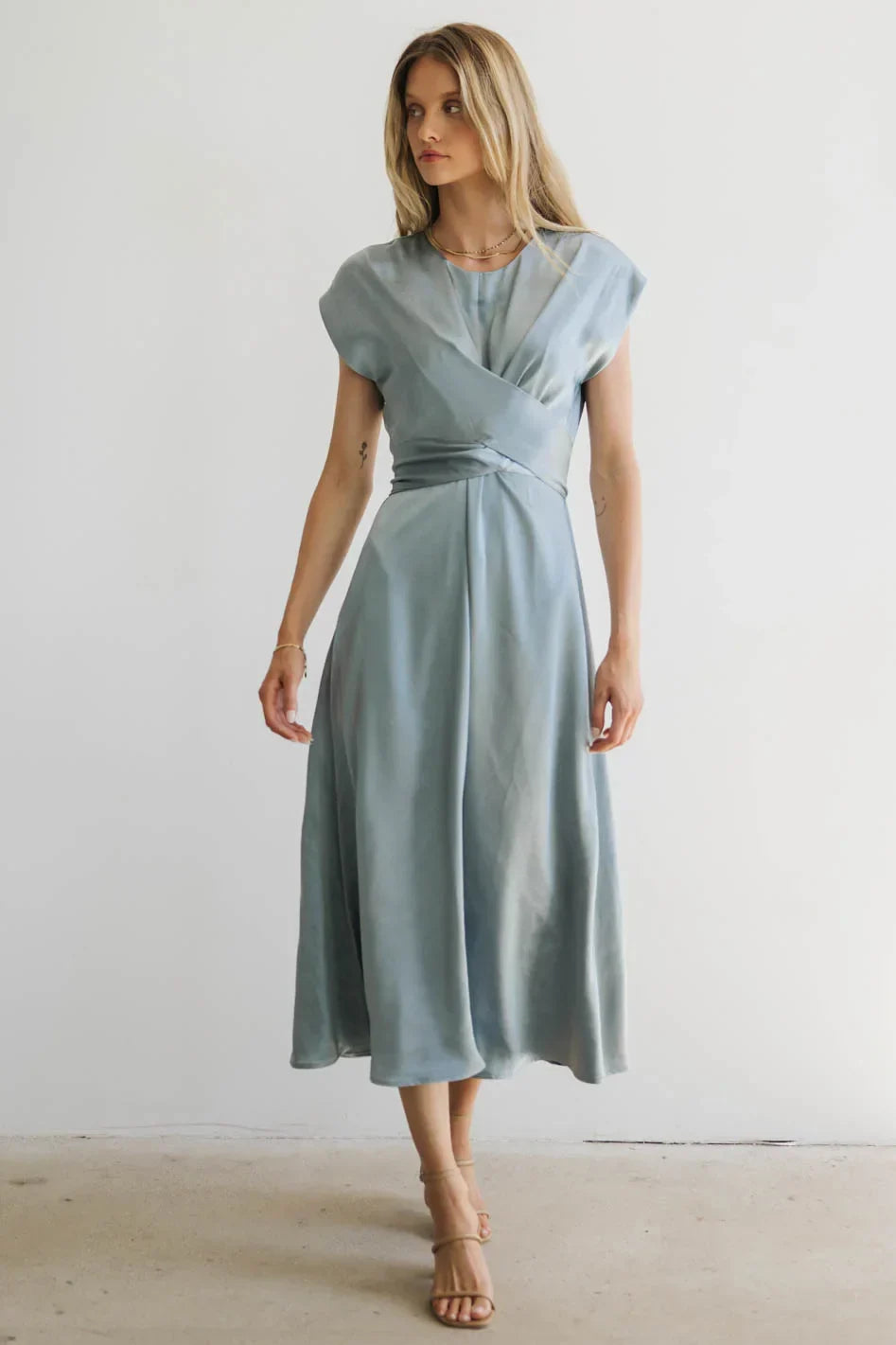 Rosalind Midi Dress in Blue - FINAL SALE