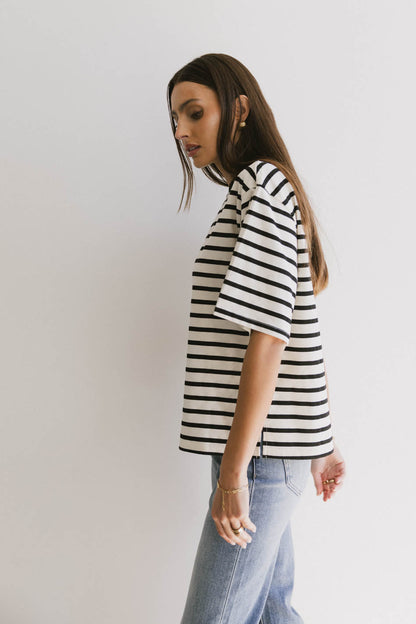 Freddie Striped Tee in Black - FINAL SALE