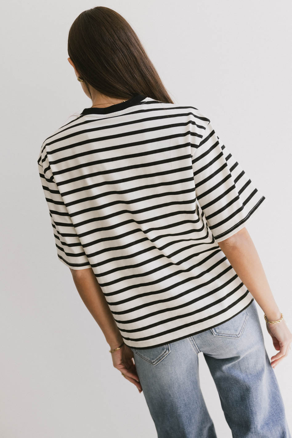 Freddie Striped Tee in Black - FINAL SALE