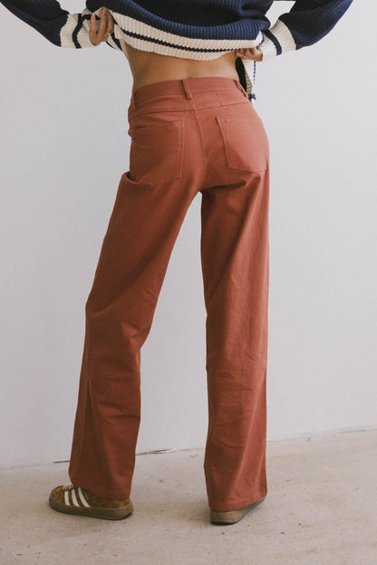 Porsha Straight Leg Jeans in Rust - FINAL SALE
