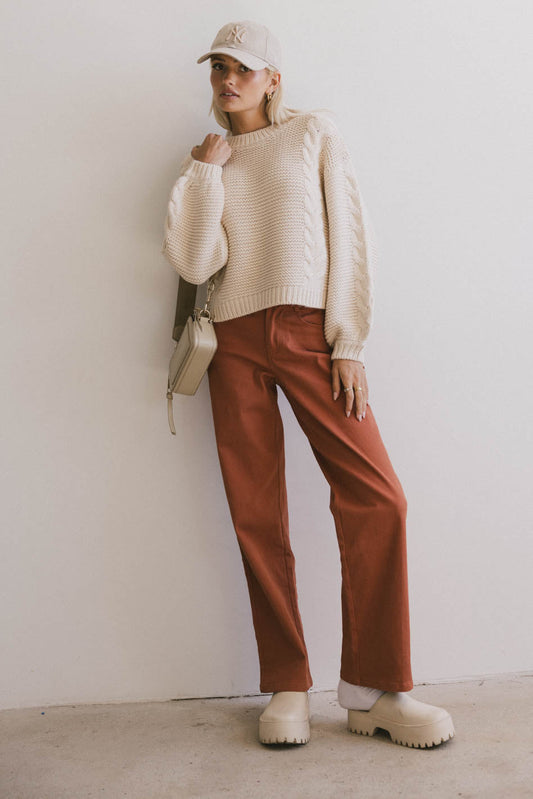Porsha Straight Leg Jeans in Rust - FINAL SALE