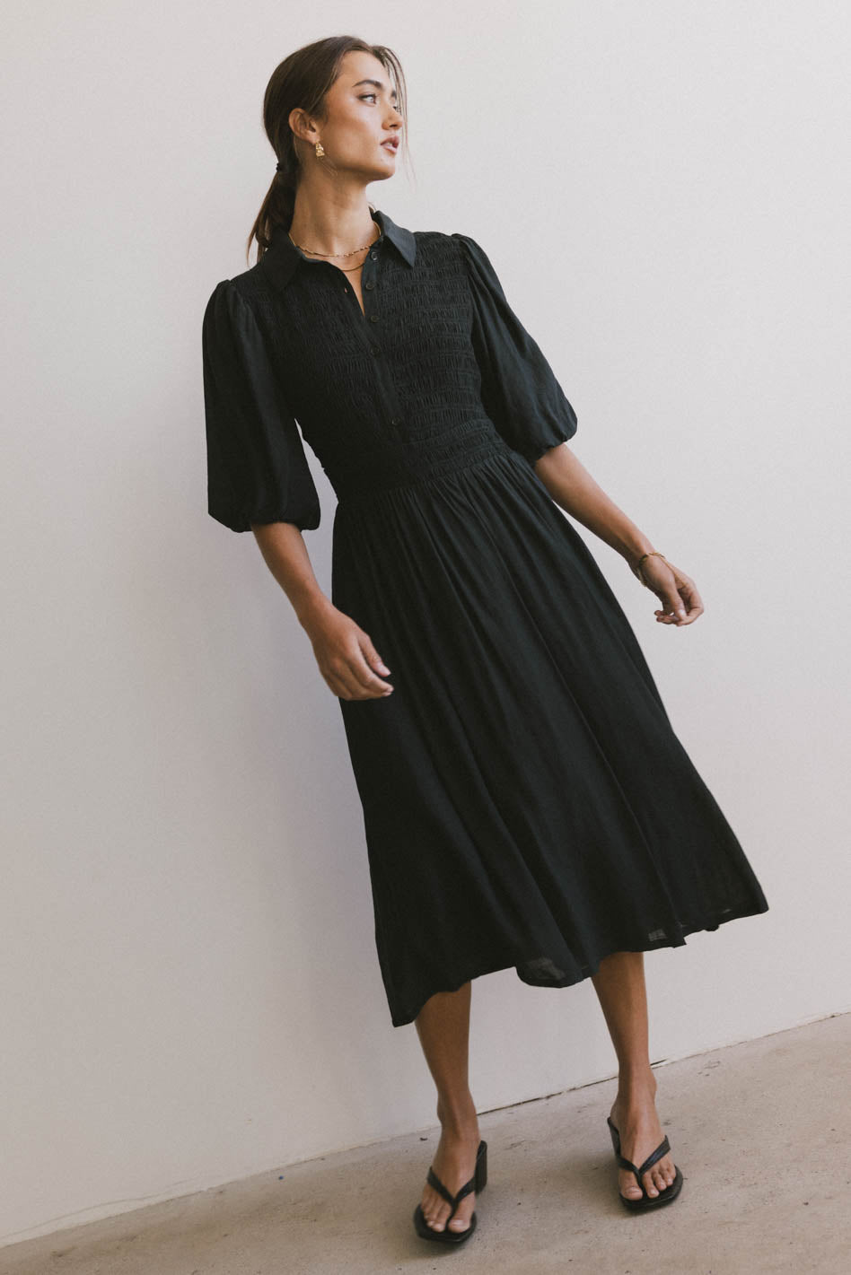 Belen Midi Dress in Dark Teal - FINAL SALE