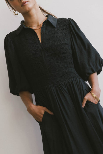 Belen Midi Dress in Dark Teal - FINAL SALE