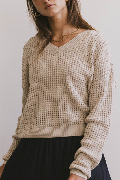 Raychel Knit Sweater in Beige - FINAL SALE