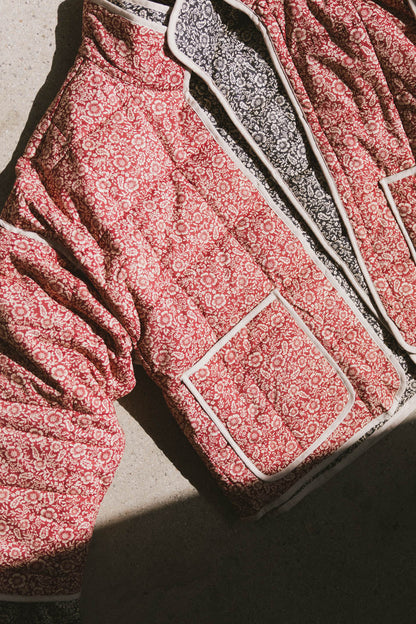 Kadee Quilted Jacket in Burgundy - FINAL SALE