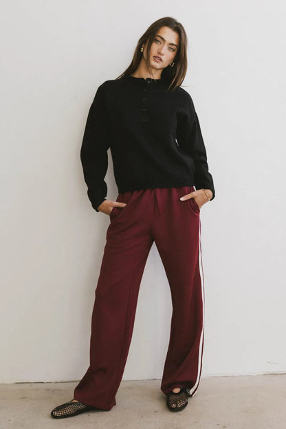 Meli Button Front Knit Sweater in Black - FINAL SALE