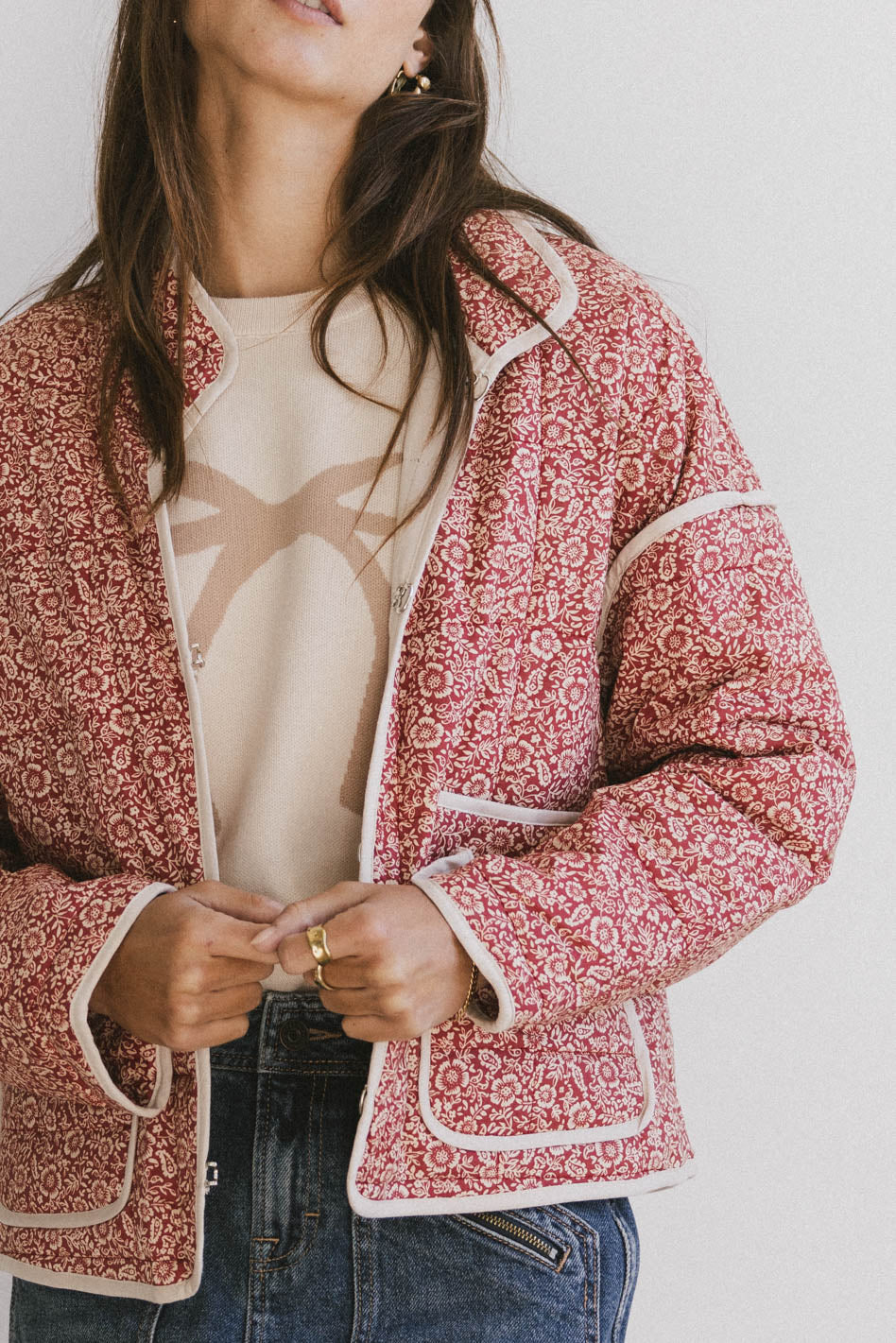 Kadee Quilted Jacket in Burgundy - FINAL SALE