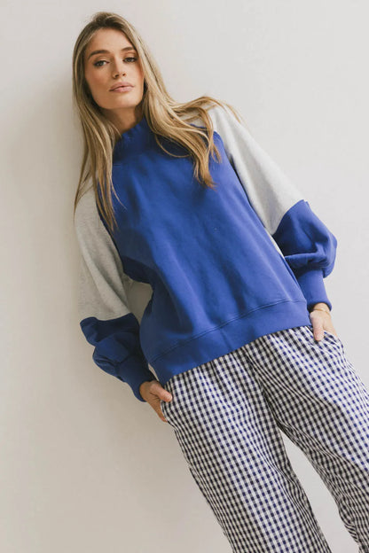 Drew Colorblock Sweatshirt in Blue - FINAL SALE