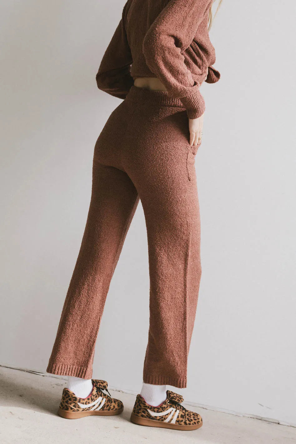 Breck Knit Pants in Brick - FINAL SALE