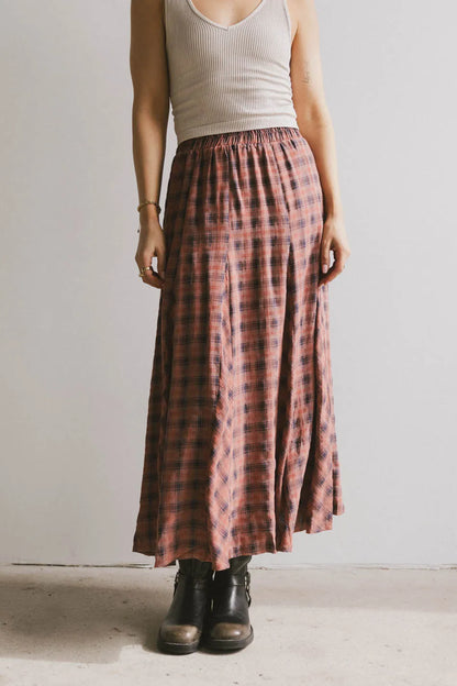 Pippin Plaid Maxi Skirt in Red - FINAL SALE