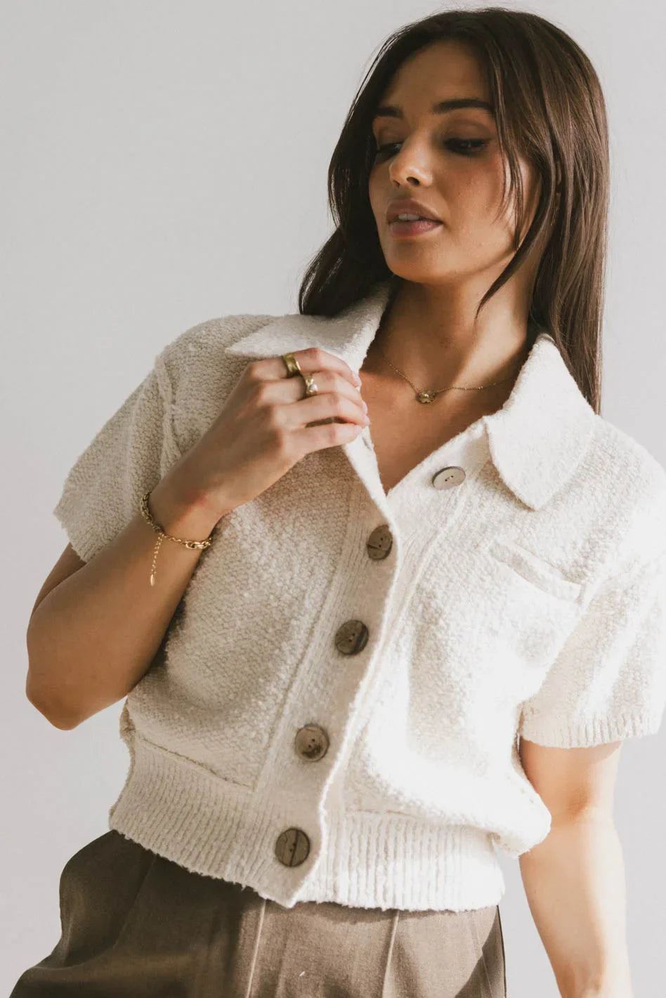 Hayes Knit Cardigan in Cream - FINAL SALE
