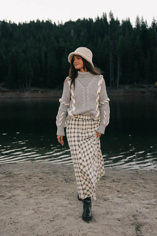 Pippin Plaid Maxi Skirt in Black - FINAL SALE