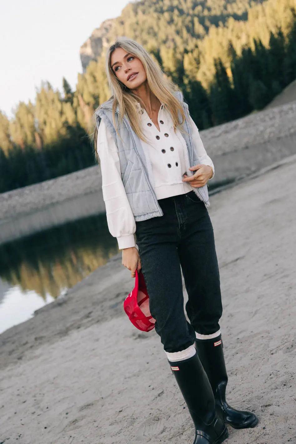 Maxfield Grommet Top in White - FINAL SALE