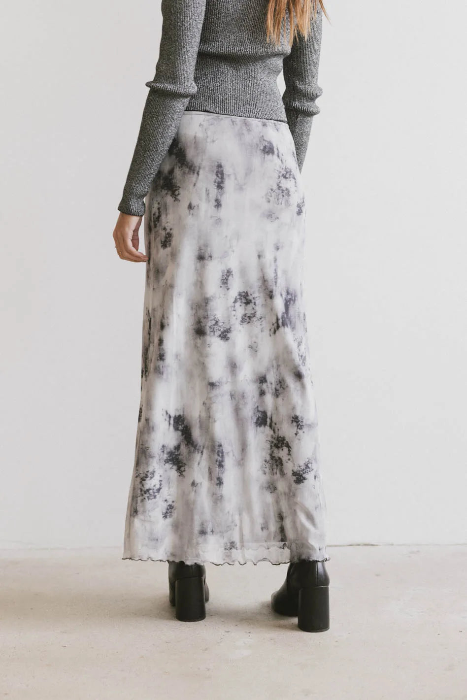 Chandler Abstract Maxi Skirt in Grey - FINAL SALE