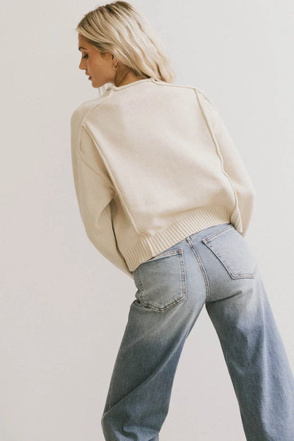 Leander Knit Sweater in Oatmeal - FINAL SALE