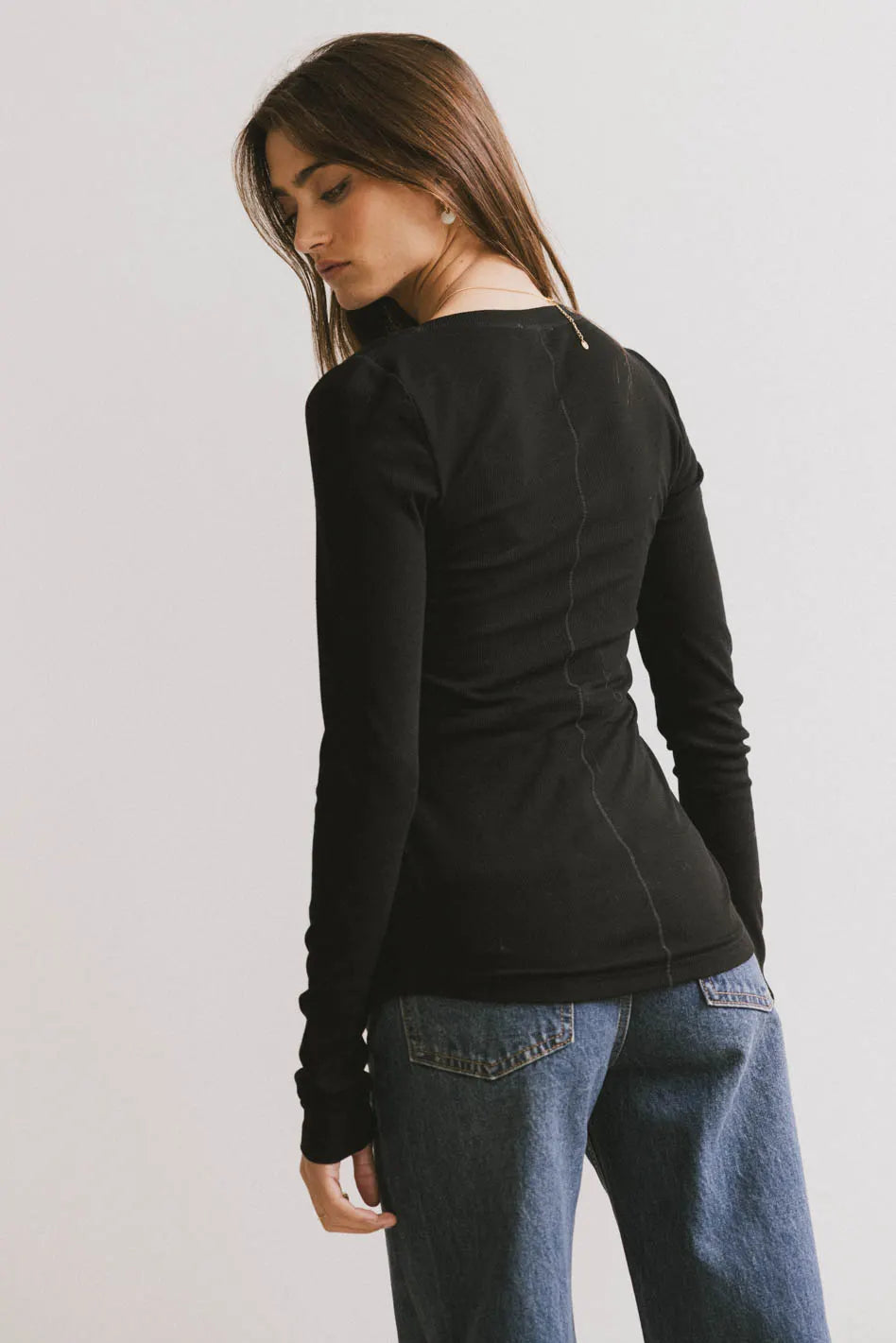 Ivanna Henley Top in Black - FINAL SALE