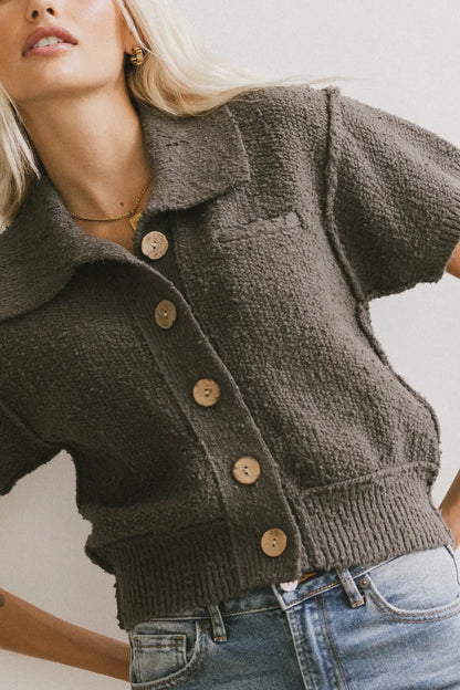 Hayes Knit Cardigan in Charcoal - FINAL SALE