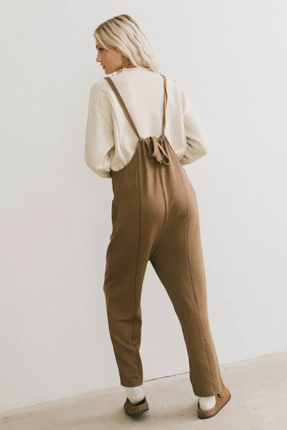 Kestrel Knit Overalls in Mocha - FINAL SALE