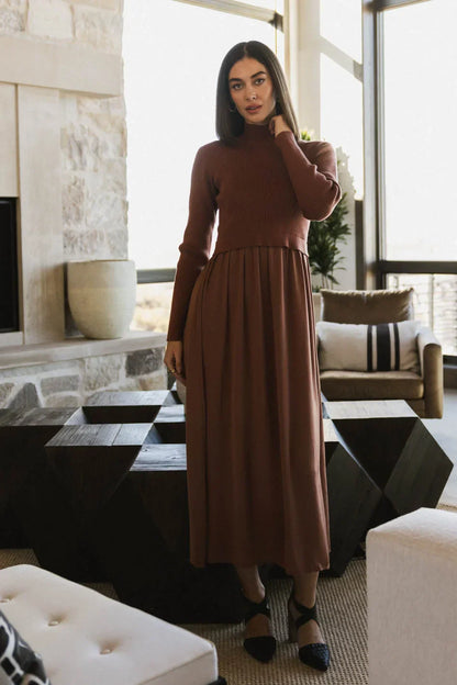 Zeda Midi Dress in Rust - FINAL SALE