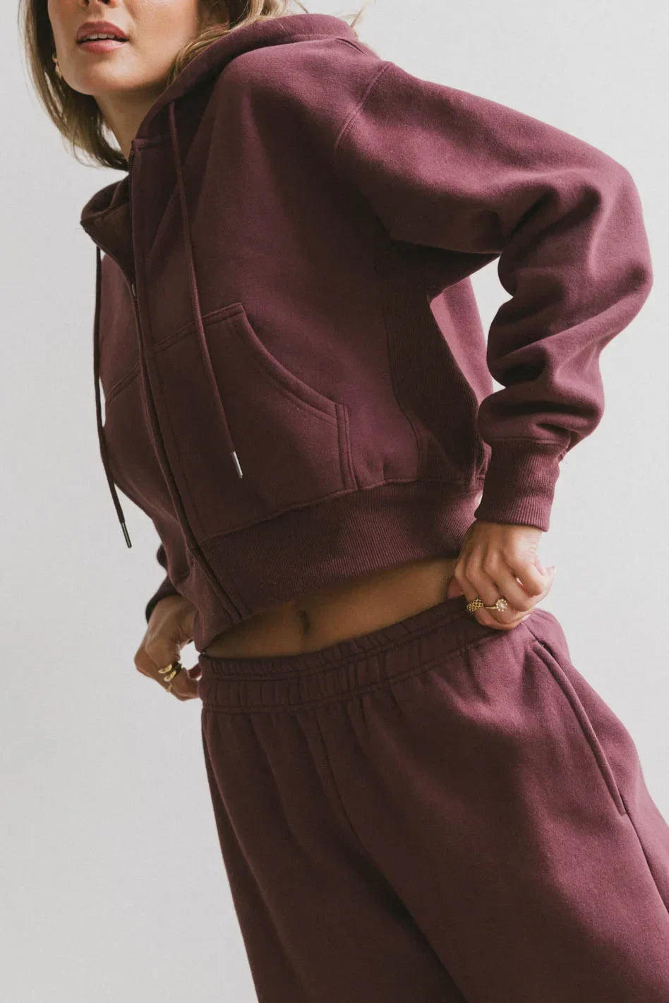 Ezra Zip Up in Burgundy - FINAL SALE