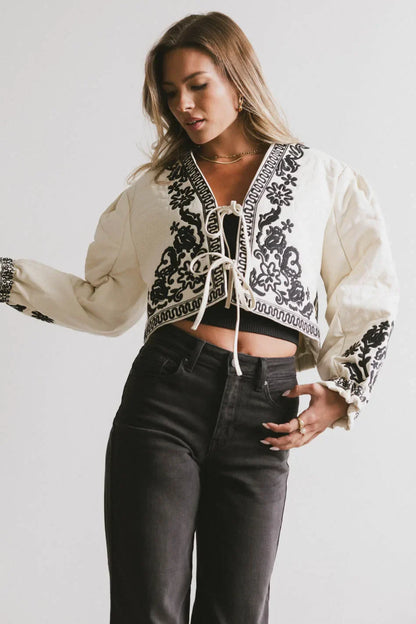 Benja Embroidered Jacket in Ivory - FINAL SALE