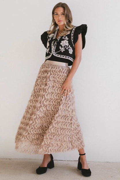 Yani Ruffle Tulle Maxi Skirt in Mauve - FINAL SALE