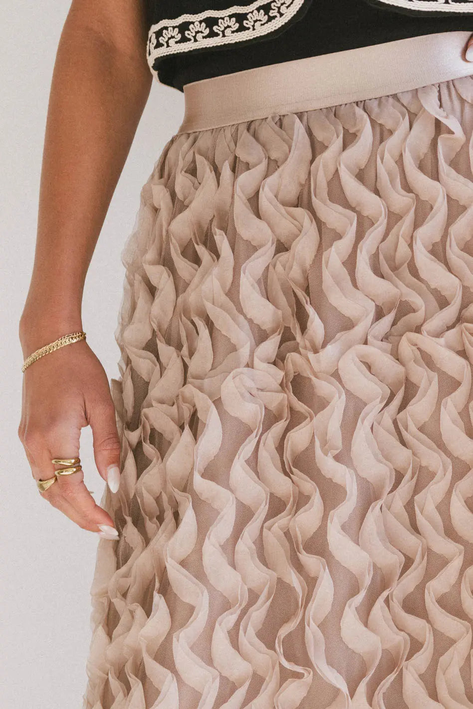 Yani Ruffle Tulle Maxi Skirt in Mauve - FINAL SALE